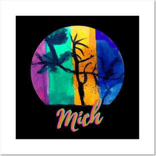 Me Mich Watercolor retro vintage sunsets design Posters and Art